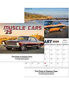 Promotional Wall Calendars: Muscle Car Stapled Wall Calendar